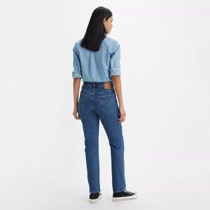 501 original straight jeans with knee rips